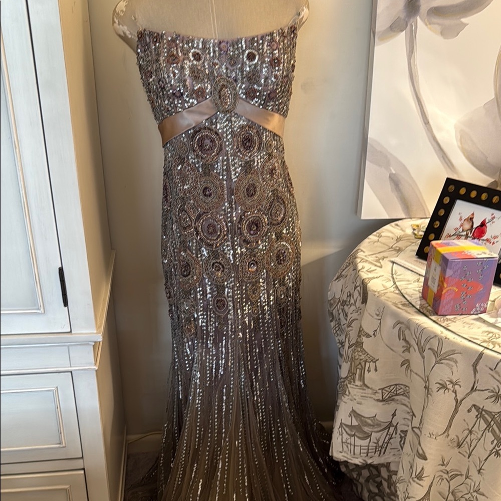 Elegant Sequin Strapless Gown